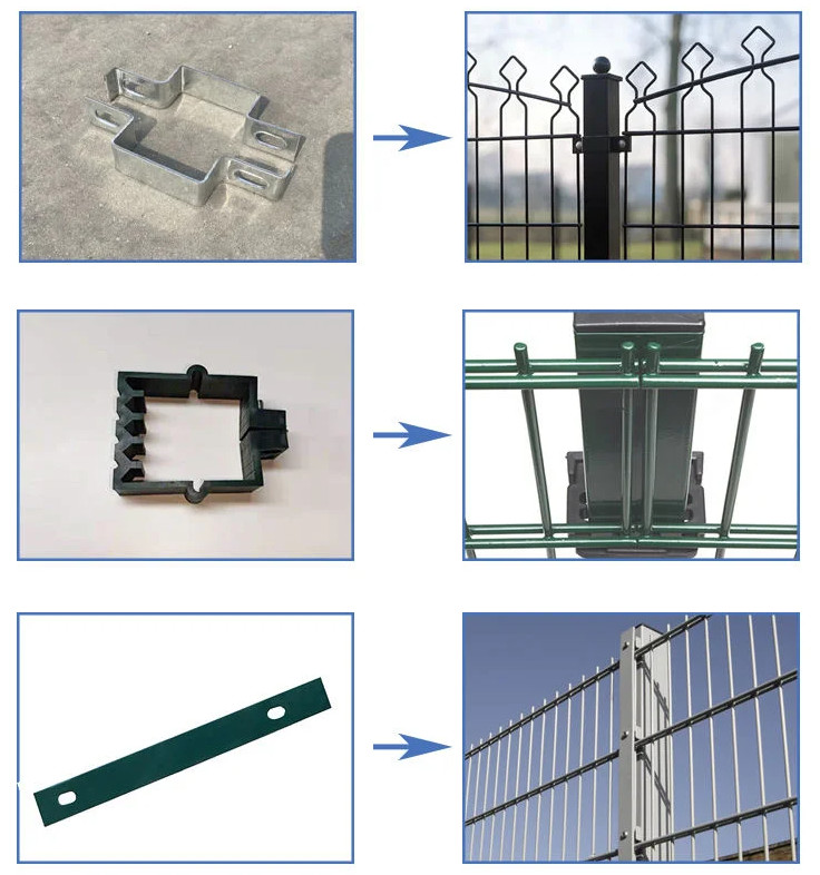 Steel Anti-Climb Security Fence 656 Double Horizontal Wires Safety Fence