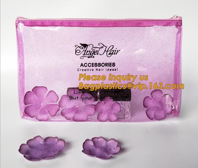 Plastic Bag OEM Custom PVC Loop Handle Image Printed Plastic Shopping Bag,Promotional Clear Waterproof Plastic Cosmetic
