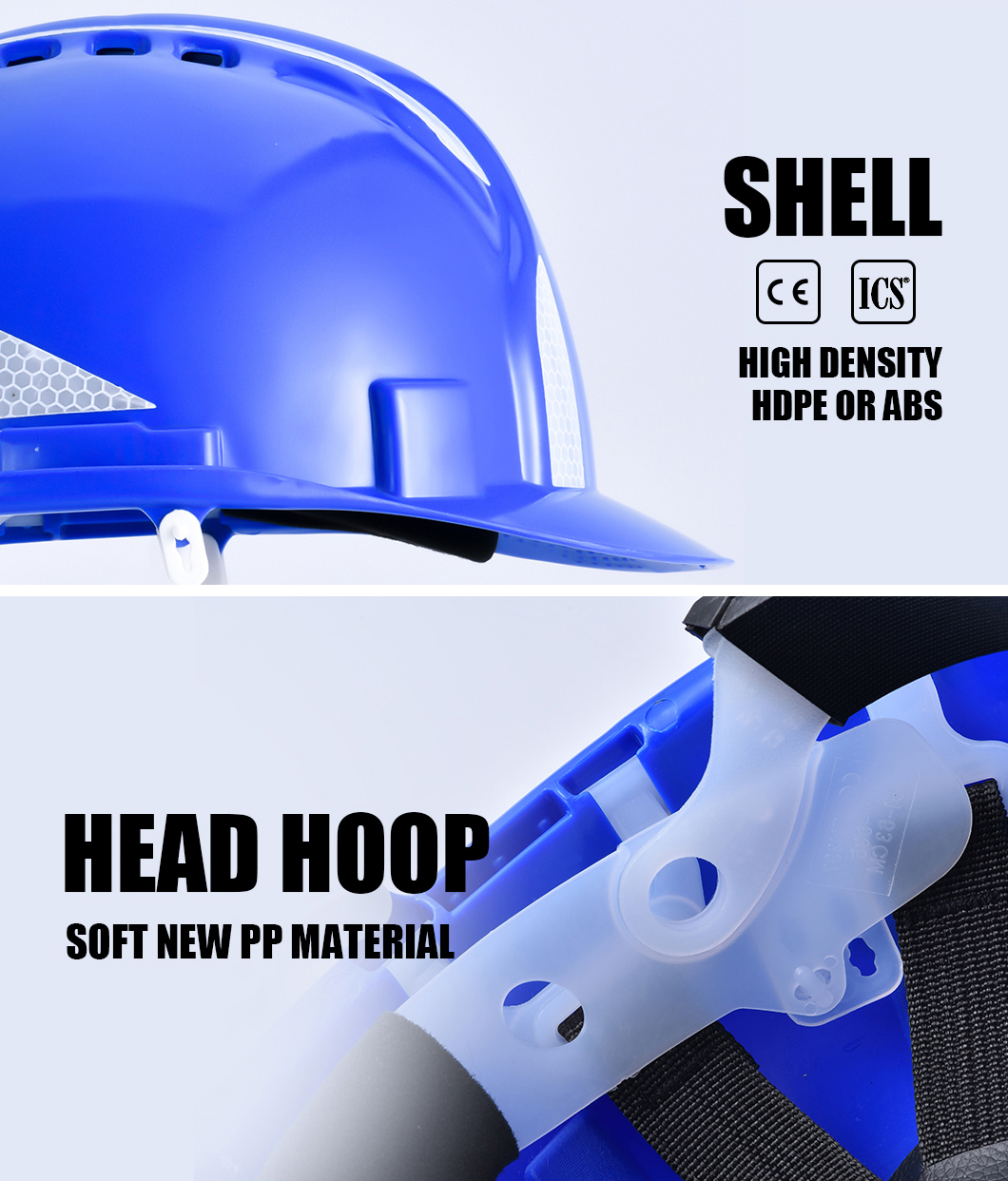 Green Worker Construction Site Helmet ANSI Z89.1 High Density ABS Shell OEM