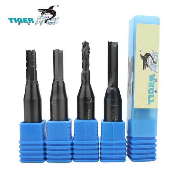 Three Blade 55HRC Tiger Bit Cnc Router Bit Straight Blade Woodworking Milling Cutter