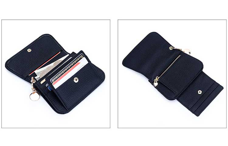 Business Candy Color Portable Wallet Genuine Leather Clutch Coin Purse for Girls