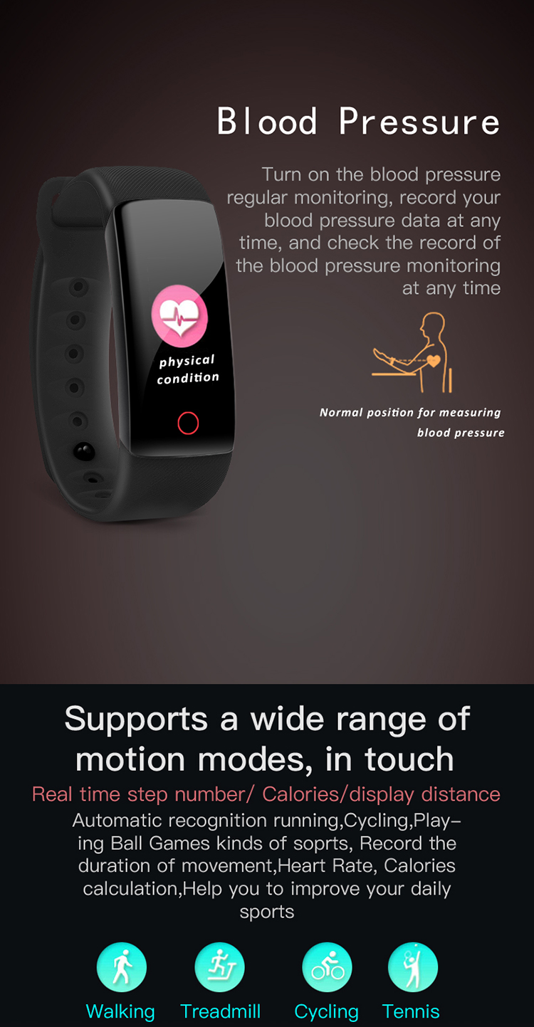 HL109 smart Wristband Strap 0.96 Inch TFT Sport Touchscreen Smartwatch 80*160 Step Counter