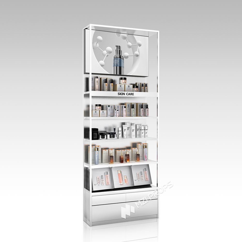 YZoS-U4 900*60*540 Full-Edge Light Box Skincare Display Cabinet with Top Hinges