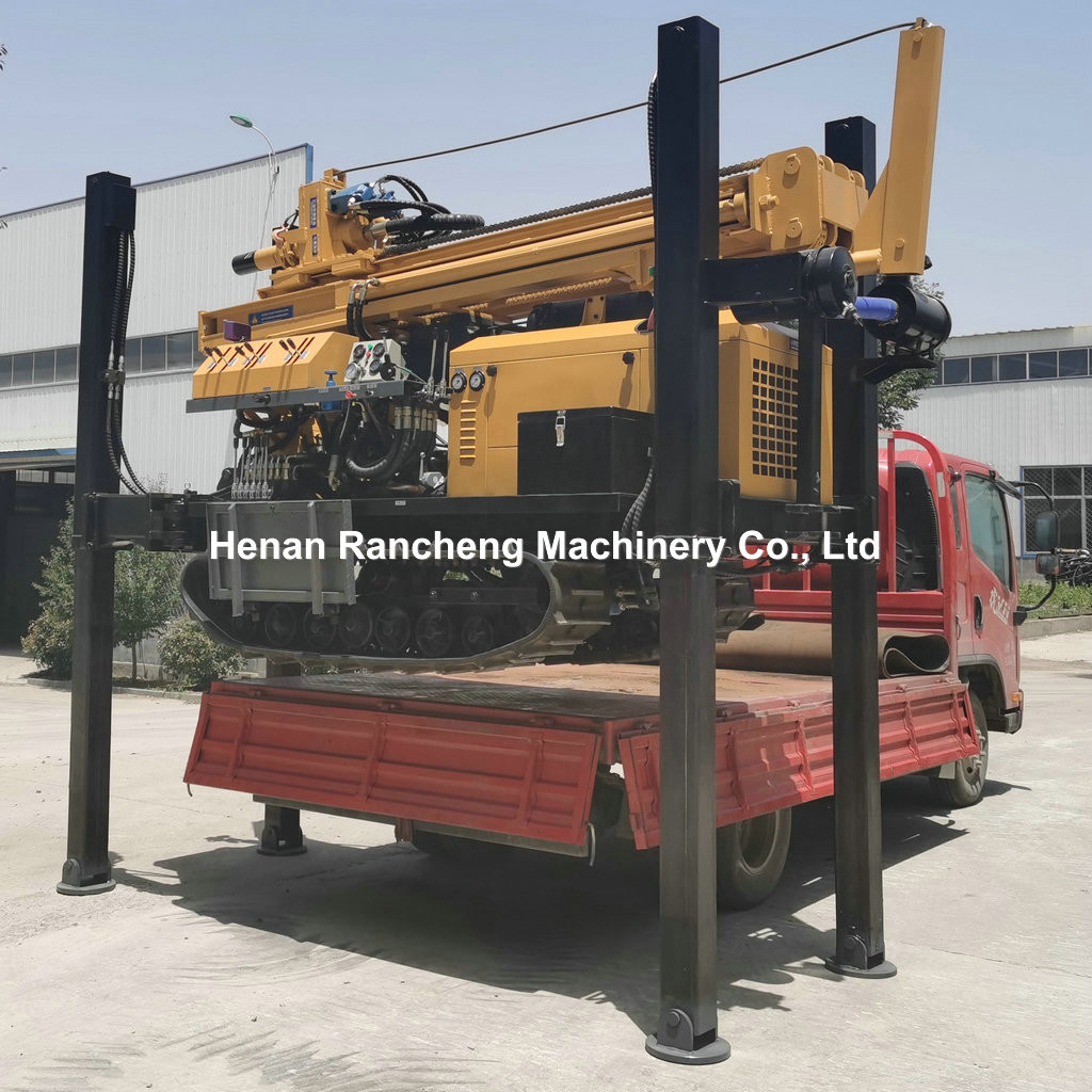 180m Pneumatic Water Well Drilling Rig Multi-function Crawler Mounted Rig With 55KW Quanchai Diesel