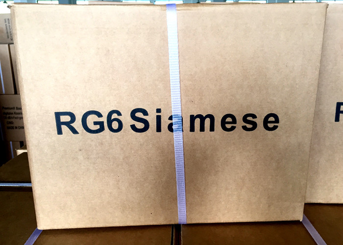 144*0.12AL Braiding USA Standard Rg6 Siamese Cable , Coaxial Cable For CCTV