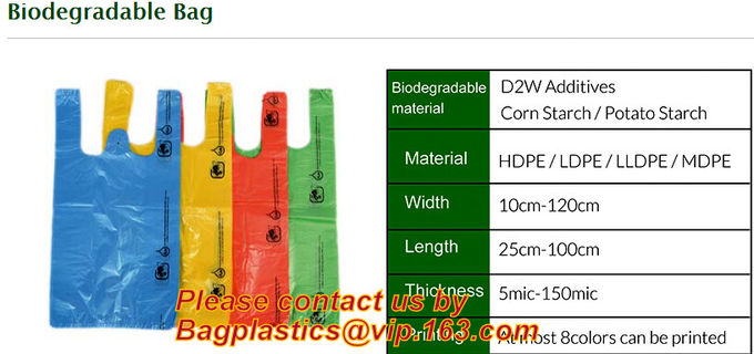 Biodegradable Roll heart bag, Vest bag, Pocket, Roll bag, 100% Biodegradable Cornstarch Garbage Bags garment biodegradab