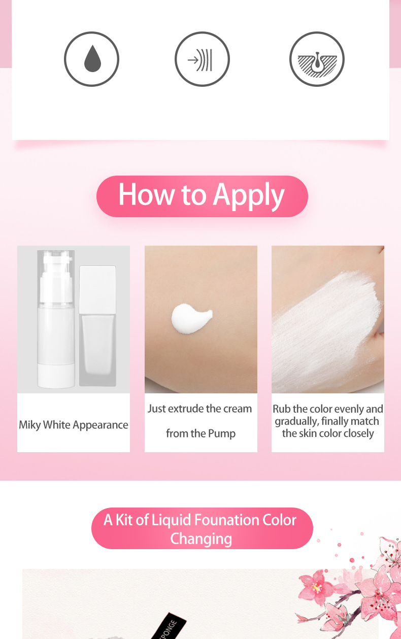 High Quality Makeup Wholesale Foundation Kit Foundation Vegan Private Label Color Changing Liquid Foundation
