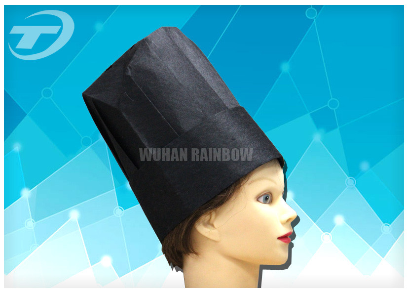 Eco - Friendly Disposable Mob Cap / Breathable Soft Paper Chef Hats