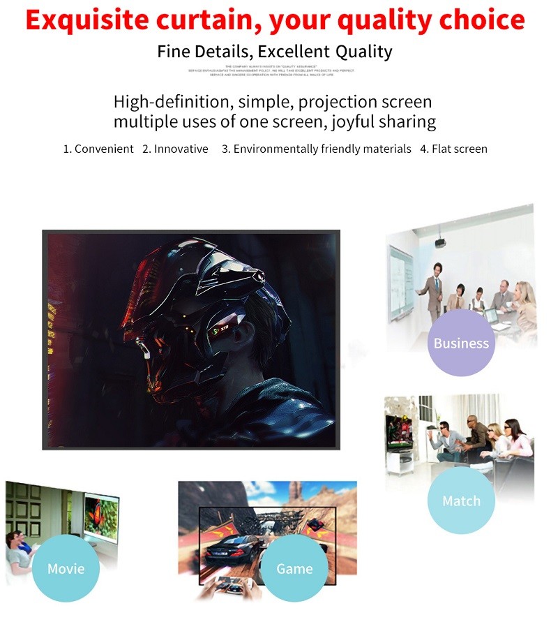 74 Inch Portable Foldable Soft Screen Spandex Customizable Projector Screen For Educational Business Anti-Wrinkle