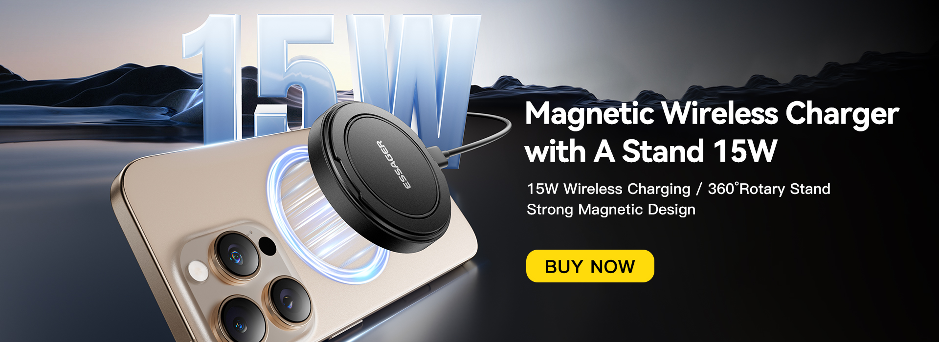 ESSAGER ES-WC18 15W Best Phone Stand Charging Fast Wireless Charger