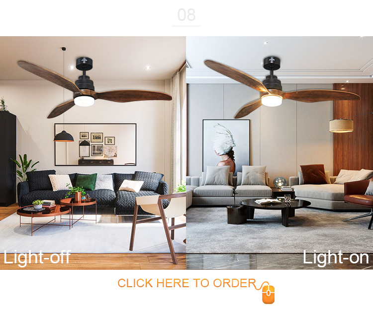 Standard Wind 52" Ceiling Fan with DC Motor LED Lights and Remote Control by 1stshine