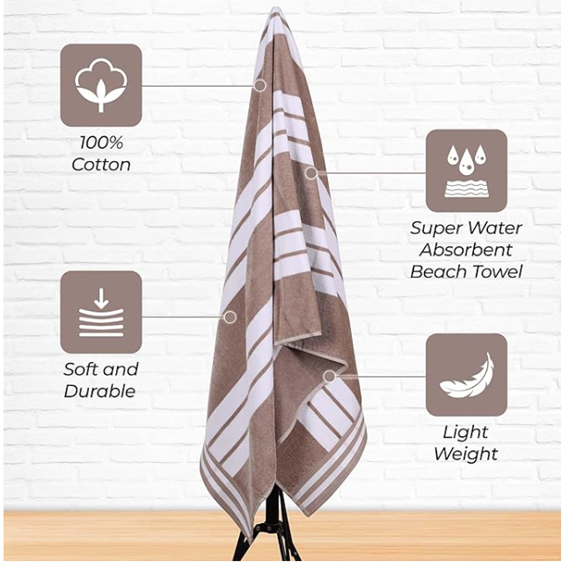Turkish Cotton Beach Towel – Sand Resistant Peshtemal Towel with Customizable