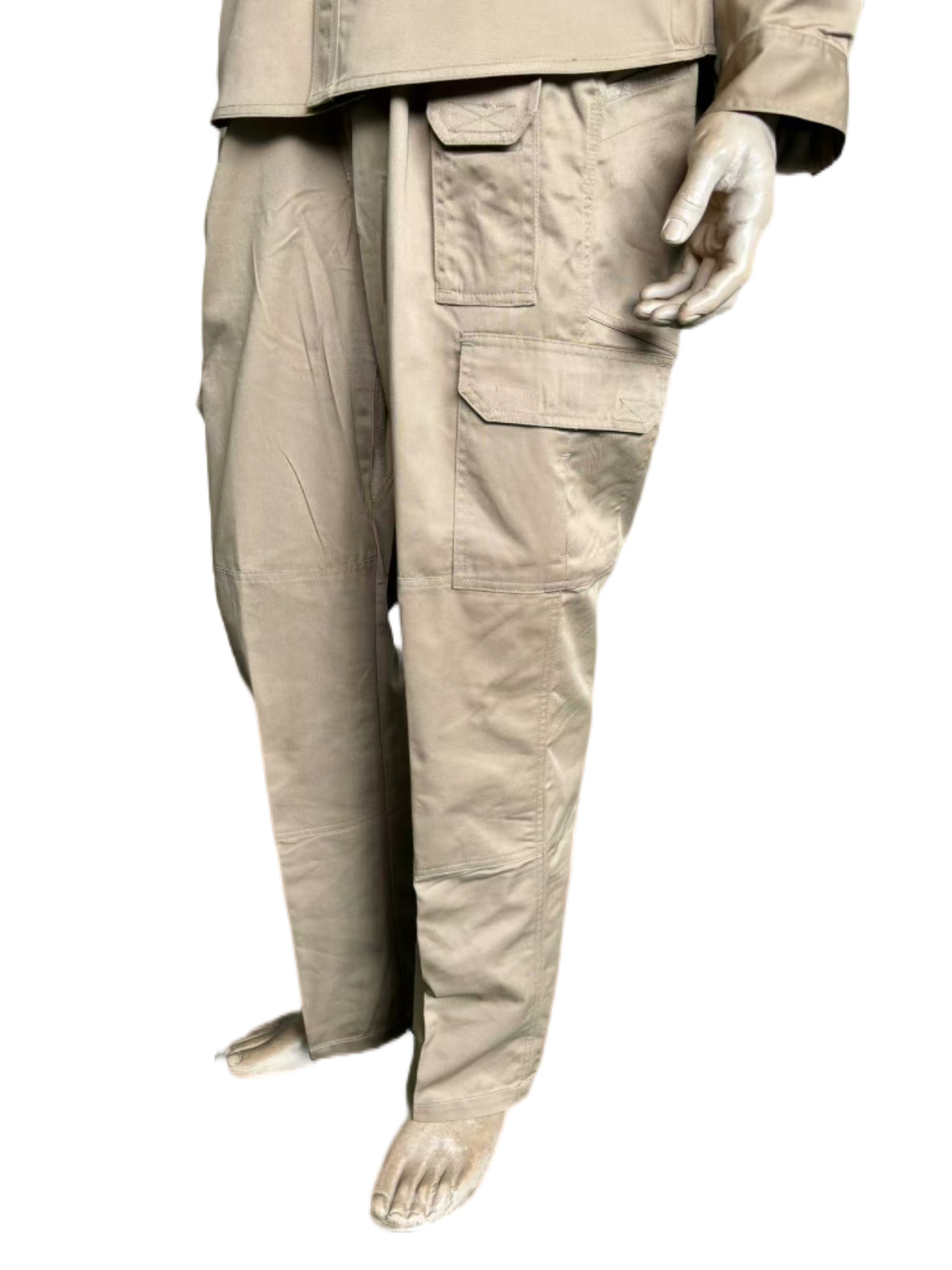 Khaki Military Outdoor Combat Men'S Trousers With Cargo Pockets