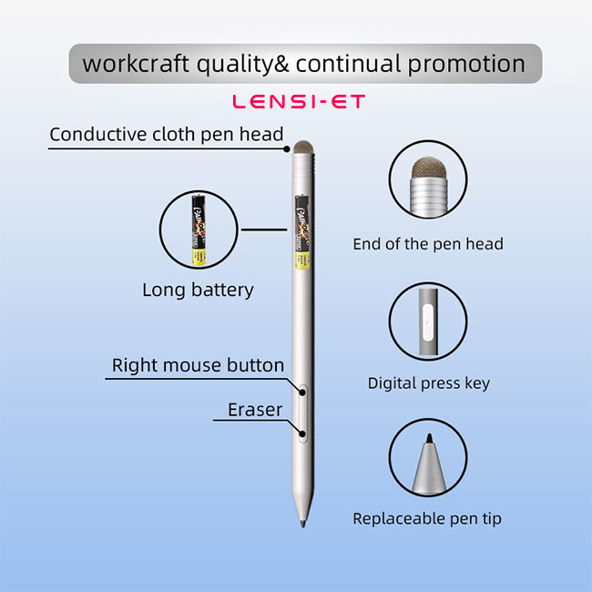 Engineer Painting Aluminum Stylus Pen Drawing Tablet Pencil Black White