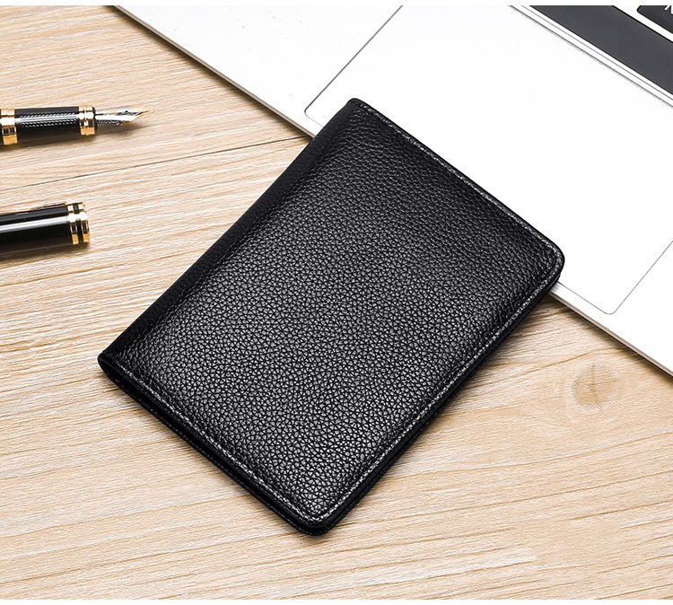 Multi-Slot Anti-Degaussing Card Holder for Men's Driver's License in Genuine Leather