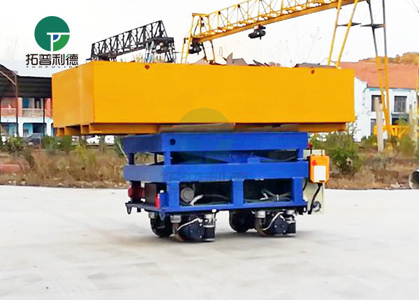 Rail or Steerable Die Electric Transfer Cart Motorized Platform Trolley Battery Operated