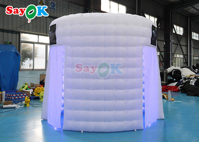 Custom Inflatable Photo Booth For Birthday Party Blow Up Led 360 Photo Booth Enclosure White Dome