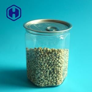 China Hexagonal 520ml Bpa Free Easy Open PET Empty Plastic Can For Food Bulk Packaging on sale