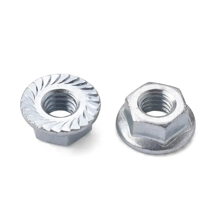 Hex Serrated Flange Nut M10 Stainless Steel Weld Hexagonal Flange Nuts Bright Polishing