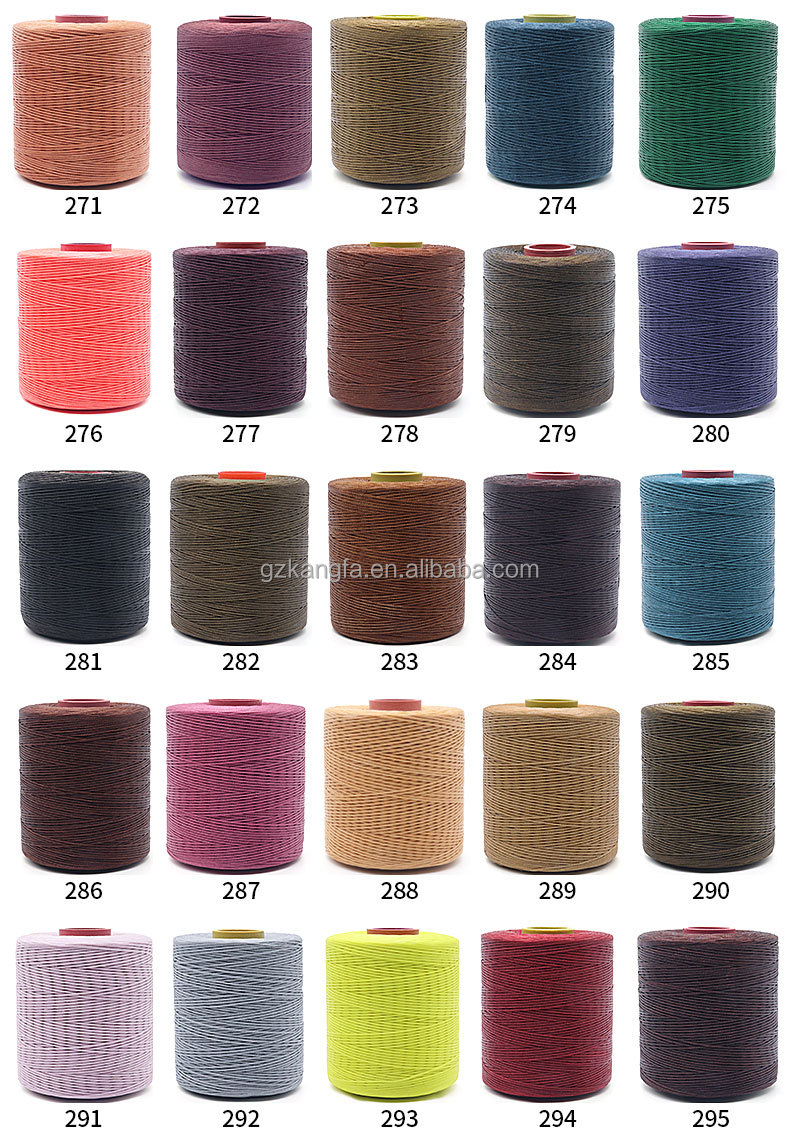 100% Polyester Flat Braided Sewing Yarn For Leather Braided Wax Thread 240 Colors