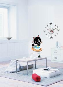  2012 New Style Vinyl Wall Sticker Clock 10A030 Cat Wall Decoration Manufactures