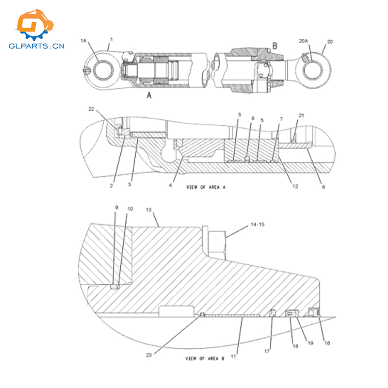209-2917 2092917 Stick Cylinder for Caterpillar 385C E385C Excavator Hydraulic Parts Manufacturer