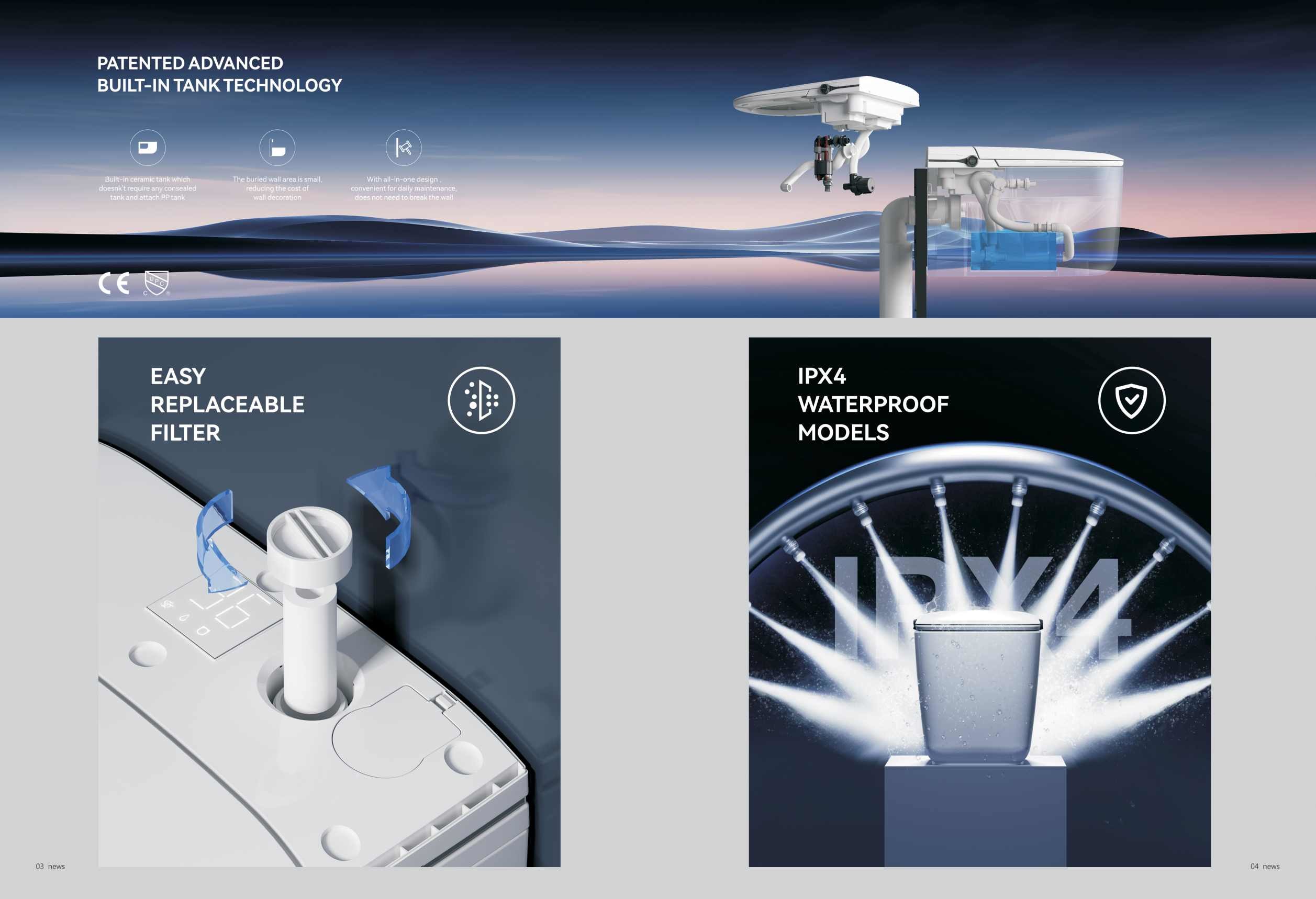 Automatic Sanitary Ware Modern Smart Toilet With Remote Control Ceramic Bowl