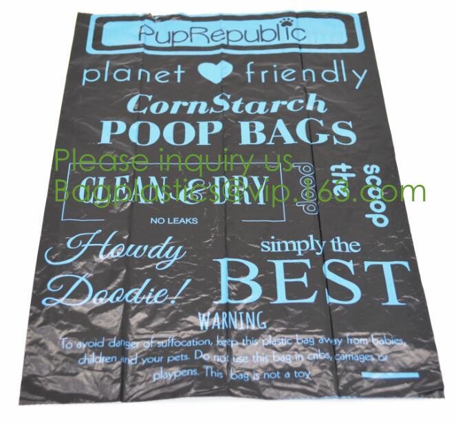Eco friendly Compostable Biodegradable commercial bags,100% Environment Friendly Compostable Cornstarch Garbage Bags pac