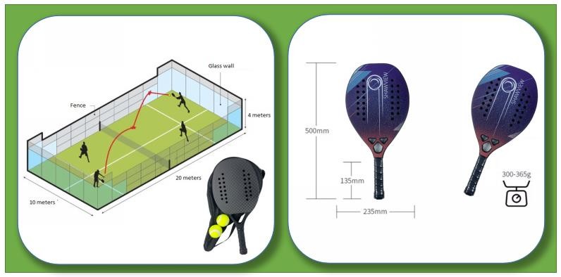 ODM Padel Tennis Racket 3 K Beach Paddle Ball Set With Bag Mid Balance