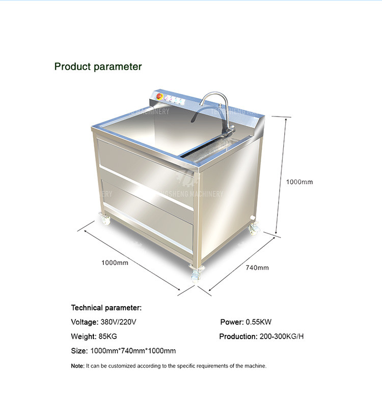 85KG Small fruit and vegetable processing equipment stainless steel single cylinder cleaning machine