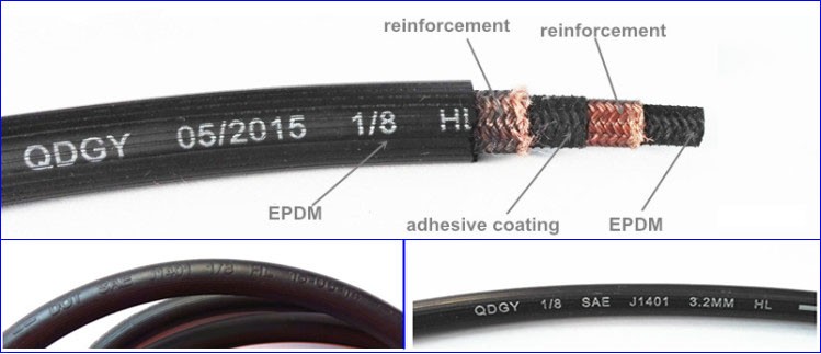 flexible epdm sae j1401 rubber brake hose