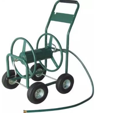 Stainless Steel Water Hose Reel on 4 Wheel Cart for House Cleaning and Flower