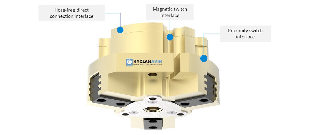 Hollow Structure 3 Jaw Pneumatic Gripper THB Stainless Steel Pneumatic Gripper