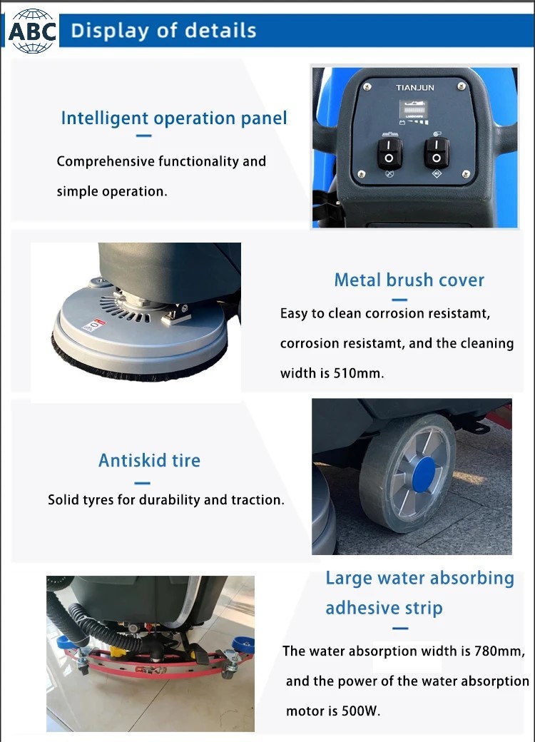 High Efficiency Commercial Electric Walk Behind Ceramic Tile Floor Scrubber Cleaning Machine