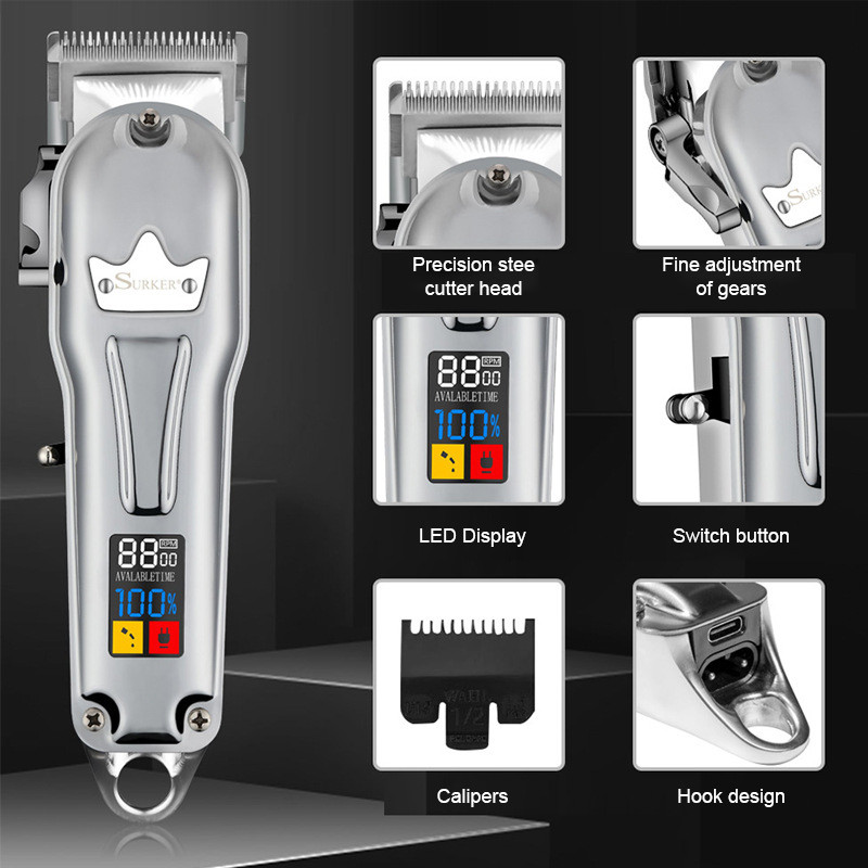Rechargeable Adjustable Hair Trimmer Clippers 100v-240v Men Personal Care