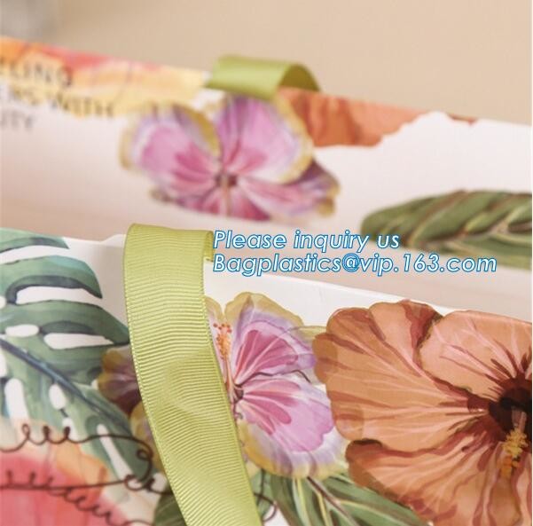 Luxury paper bags with handles Different Sizes,250gsm art paper shopping carrier bag custom printing with handle rope