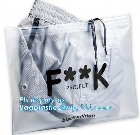 Eva Clothing Packaging Plastic Clear Zipper Bag With Slider, pvc slider zipper