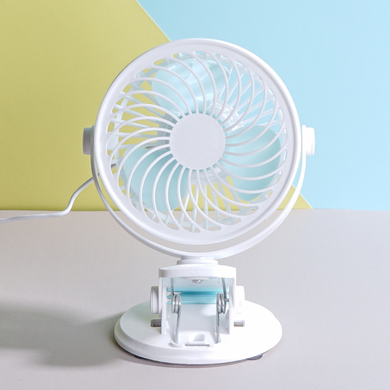5 Inch Mini USB Charging Orbit Clip Desk Fan White Ceiling Household Air Cooling Fan