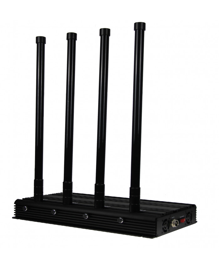 High-power 4-band GSM,DCS,3G mobile phone signal jammers with adjustable power of 50-150 meters per channel