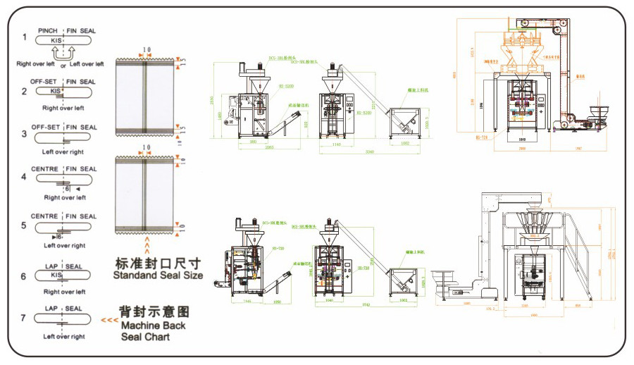 Frozen potato chip packing machine, automatic weighing packing machine, puffing food packing machine