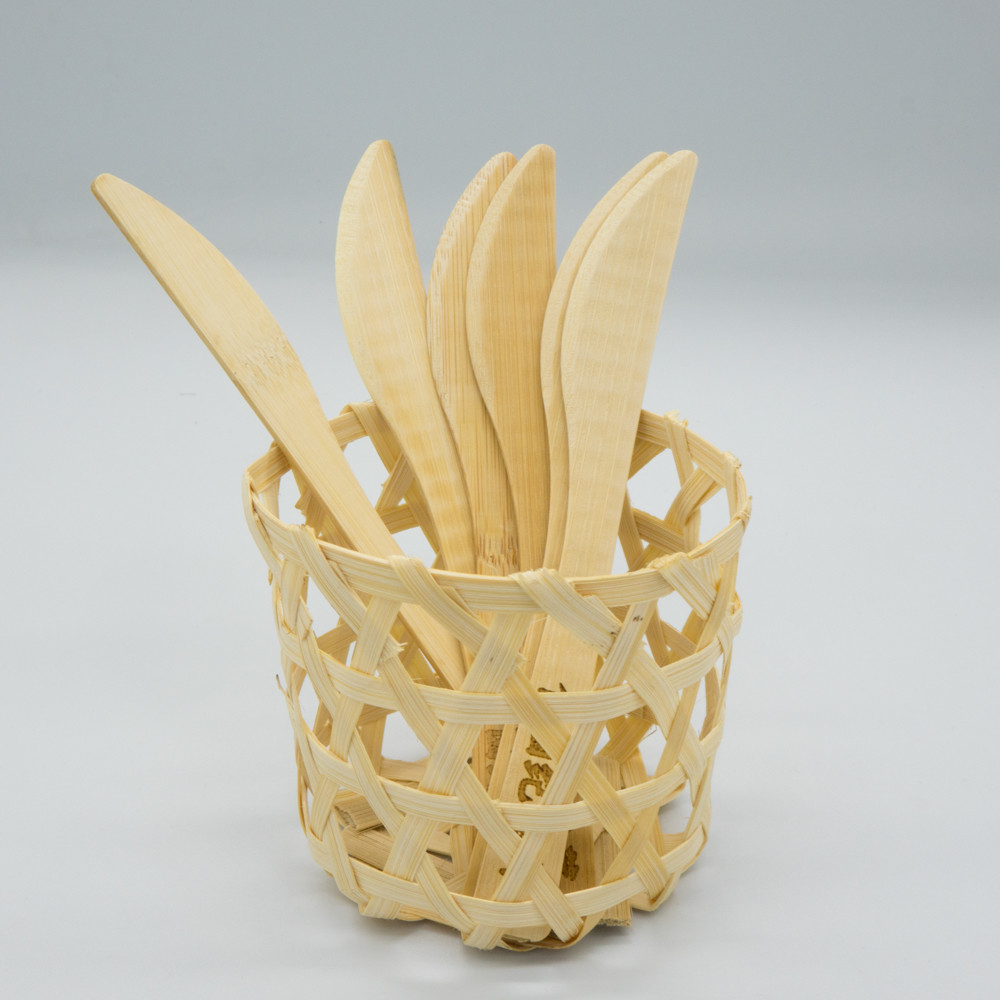 Restaurant Bamboo Knives Forks And Spoons Set 9 Layers 168mm Natural Color