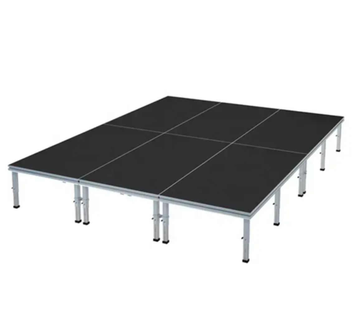 Round / Square Portable DJ Stage Platform Detachable Aluminum Alloy Glass Plywood Material