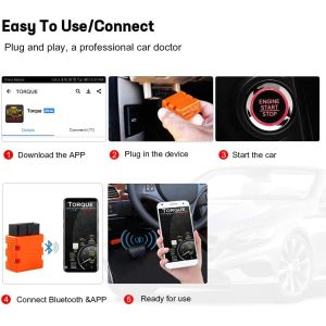 OBDII 25K80 Car Sensor Tester ELM327 KW902 BT Check Engine Light Support Andriod