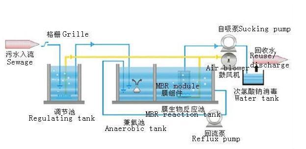 3000L/Hour PVDF Hollow Fiber Ultrafiltration MBR Membrane with Burner Core Components