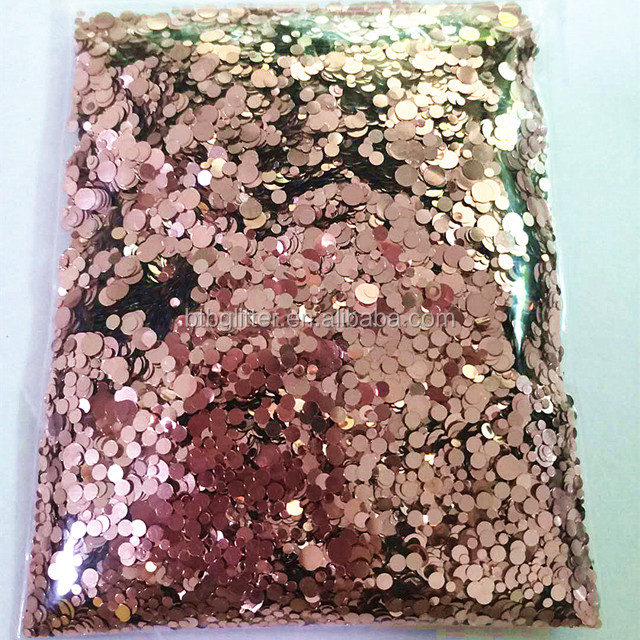 Die Cutting Printing Rose Gold Glitter Nails Decoration with 365 Colors and Sale