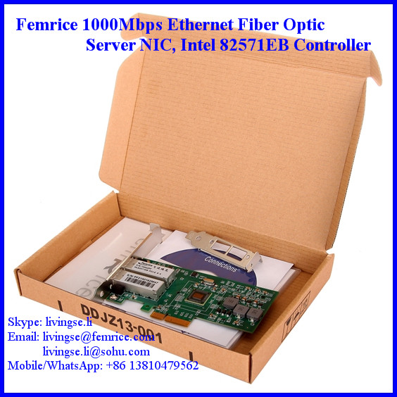 1000Mbps Ethernet Dual Port Server Network Card, SFP*2 Slot, PCI Express x4, LC Fiber