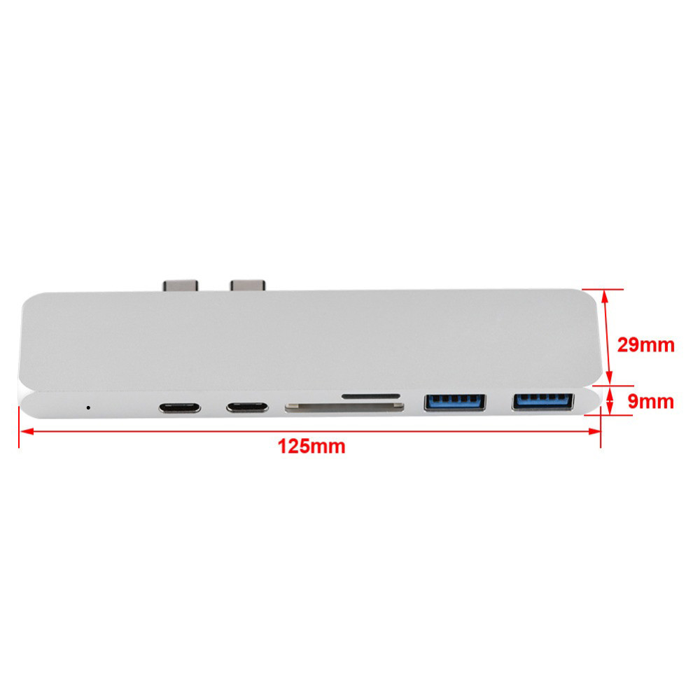 Dual Type-C Hub To 4K SD/TF Card Adapter USB 3.0 Thunderbolt 3 USB-C HUB For Mac