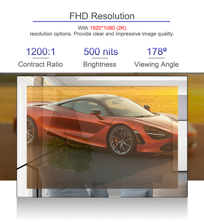 Wall-mount 30% / 50% Transmittance Mirror Outdoor LCD Digital Signage Smart TV