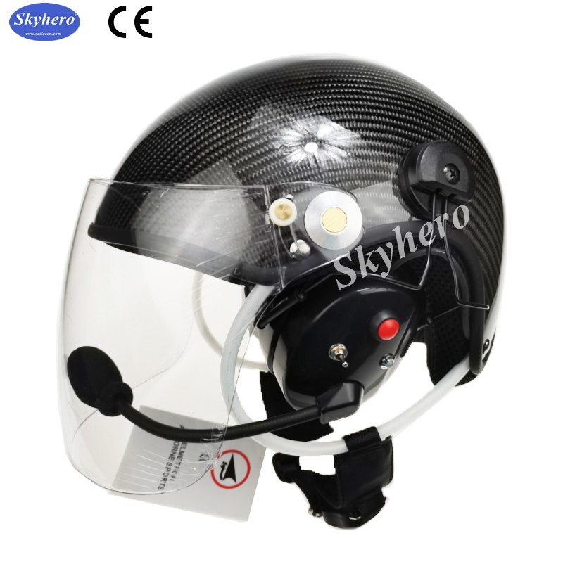 Carbon Fiber Active Noise Reduction Paramotor Helmet With Full Headset Factory Directly Sale Powered Paragliding Helmet