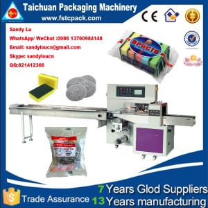 Foam pillow packaging machine , Scourer flow pack machine , cleaning sponge